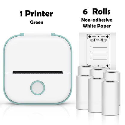 T02 Mini Printer Portable Printer Thermal Printing Sticker Wireless Inkless Pocket Printer Self-Adhesive Label Printer - Big Ass Store