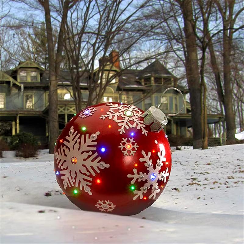 23.5" / 60Cm Outdoor Christmas Inflatable Decorated Ball PVC Giant Big Large Balls Xmas Tree Decorations Toy Ball - Big Ass Store