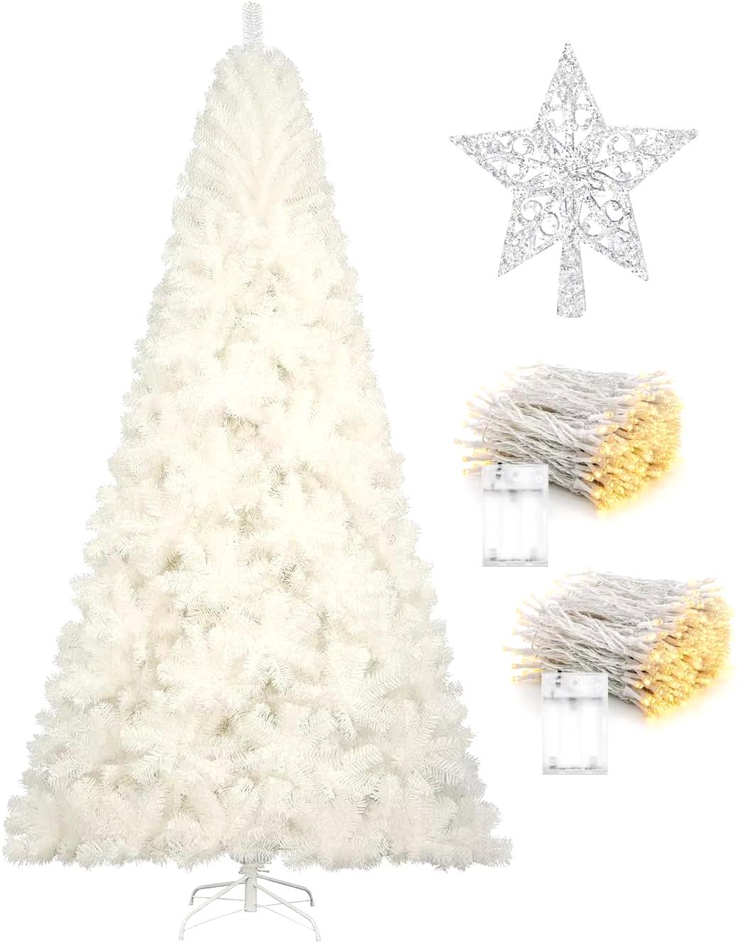 6-9Ft Christmas Tree In Various Colors: Green, White, Pink, and Black - Big Ass Store