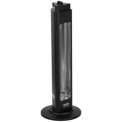 VEVOR Infrared Heater, 1500W Oscillation Electric Space Heater, Patio Heater W/ 2 Speeds & Timer, Outdoor/Outdoor for Bedroom,Studio,Porch,Dining Room,Studio, Stand,31.5 in L, Black - Big Ass Store