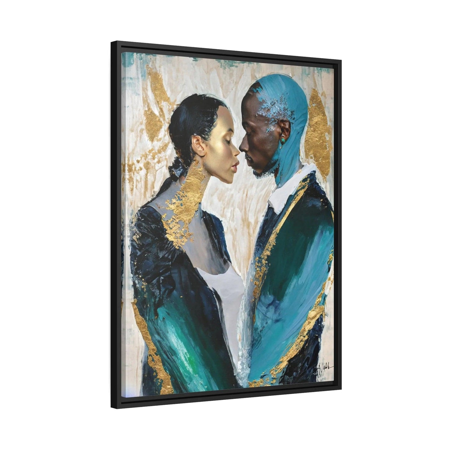 COUPLE about to KISS Canvas Wall Art - by Queennoble - Big Ass Store