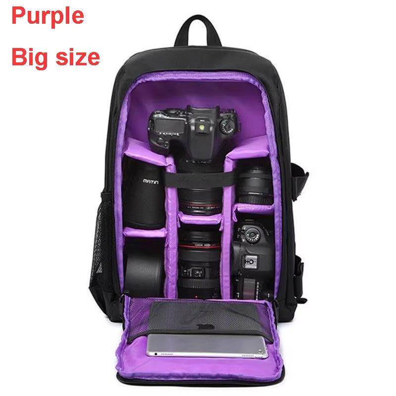 Waterproof DSLR Backpack Video Digital DSLR Camera Bag Multi-Functional Outdoor Camera Photo Bag Case for Nikon Canon DSLR Lens