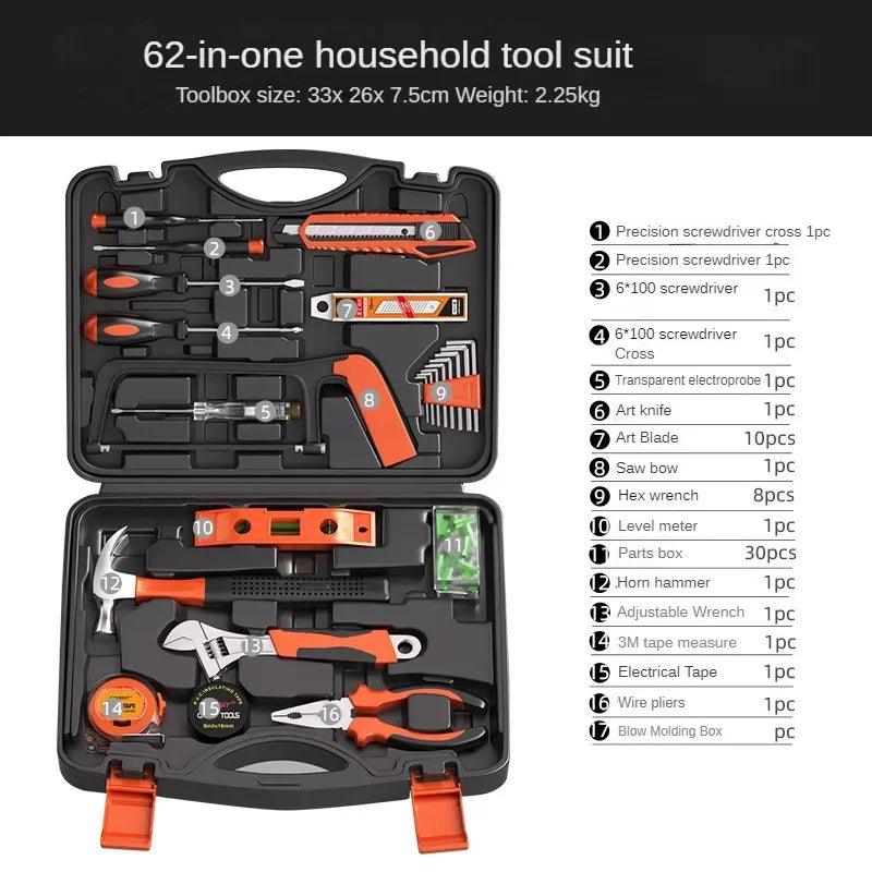 Handy Household Hardware Tool Box Set. A Must Have for EVERY Home! - Big Ass Store