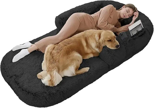 Human Dog Bed, 74"X43"X9" Dog Beds for Large Dogs, Foldable Plush Washable Dog Beds - Big Ass Store