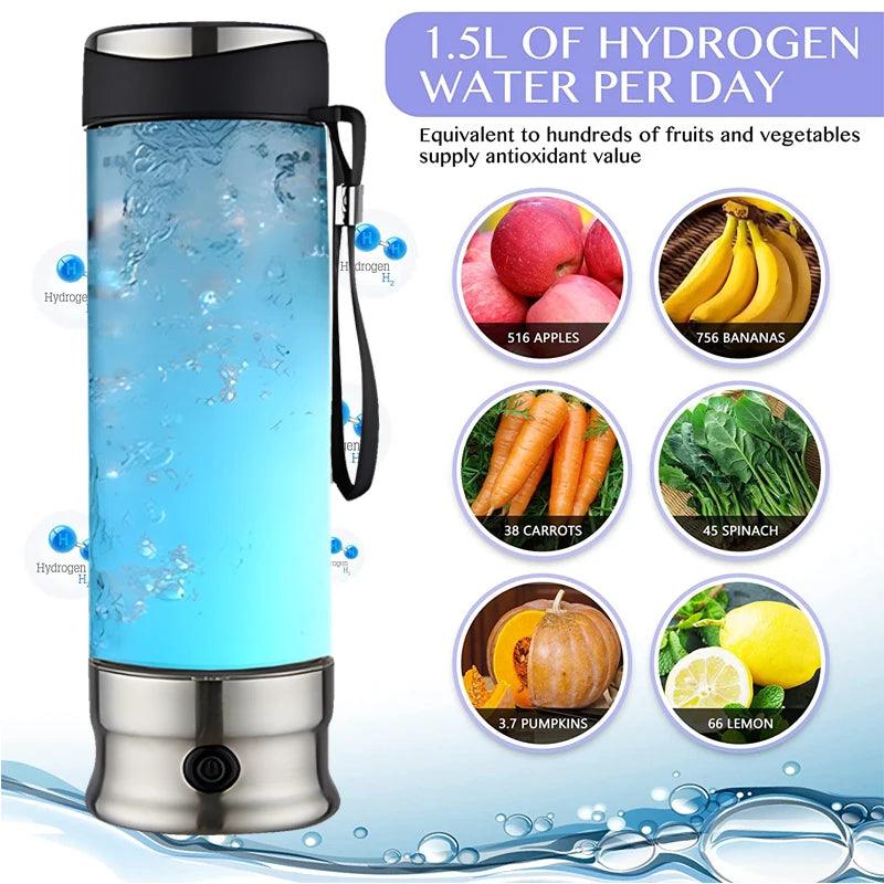 ORP Hydrogen Bottle Electric Water Filter Hydrogen Water Generator Water Bottle Ionizer Maker Hydrogen-Rich Water Antioxidants - Big Ass Store