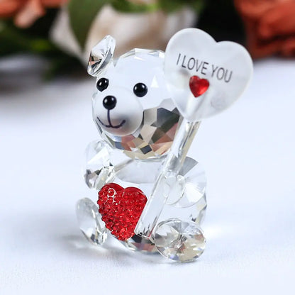 Romantic Bear Crystal Figurine