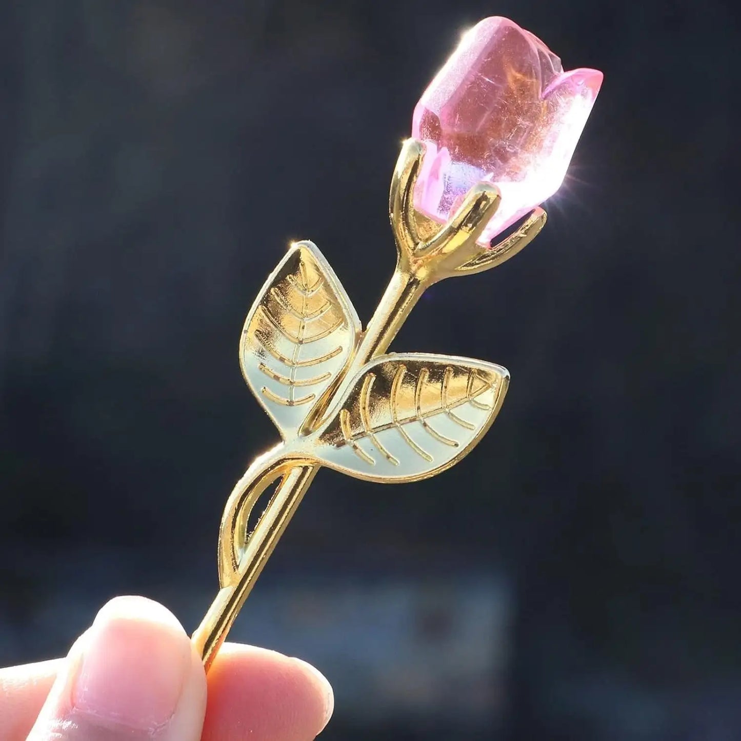 Crystal Glass Rose Flower Perfect for Valentine's Day