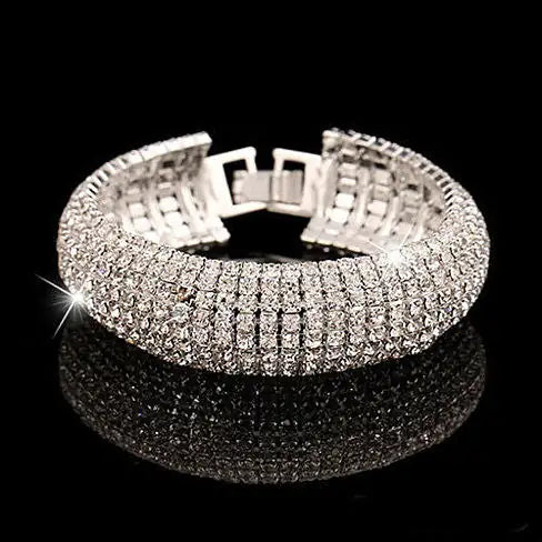 Glamour Girl Crystal Bangle Cuff Bracelet