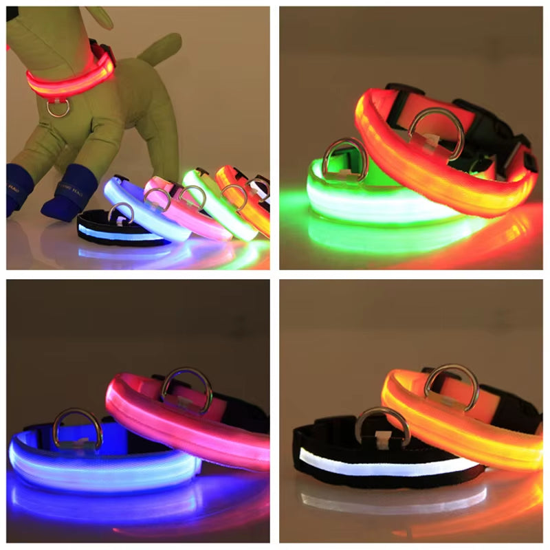 Pet Protective Dogs Luminous Fluorescent LED Flashing and Reflective Dog Collar