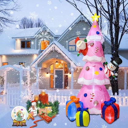 9FT Inflatable Christmas Tree Yard Decorations with Built-In LED Lights - Big Ass Store