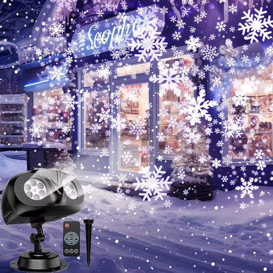 You will be the enjoy of your neighborhood with this 2024 Upgraded Dual Head Outdoor Snowflake Christmas Light Projector - Big Ass Store