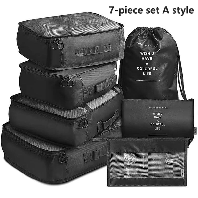 7Pcs Travel Organizer Suitcase and Storage Packing Cubes