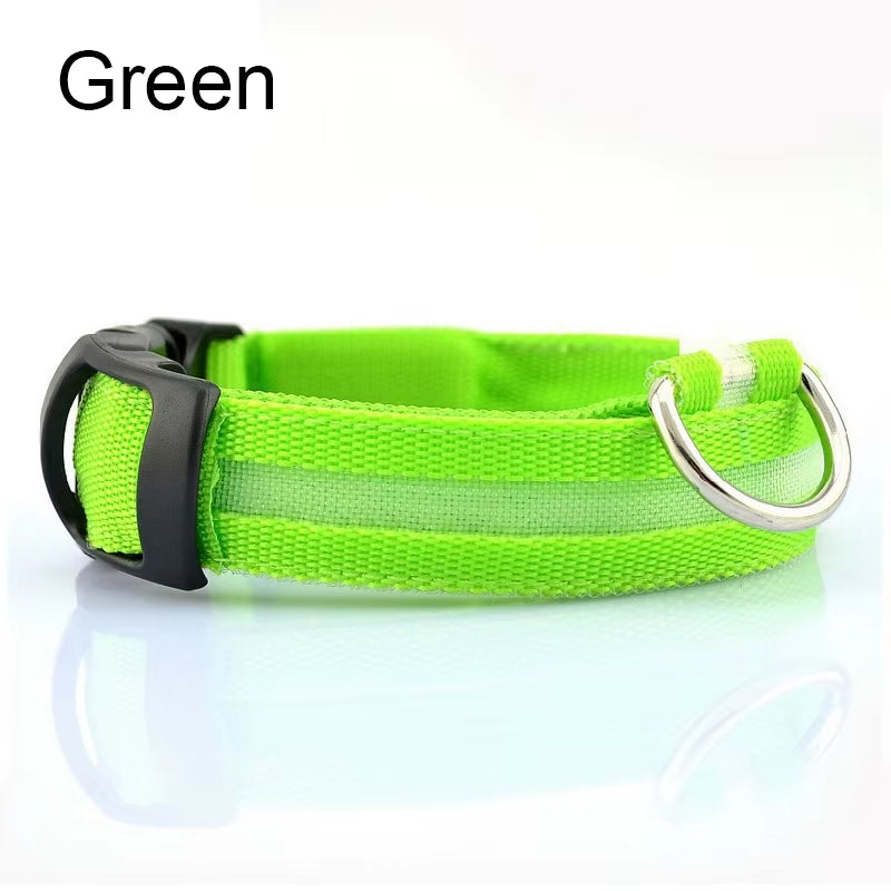 Pet Protective Dogs Luminous Fluorescent LED Flashing and Reflective Dog Collar