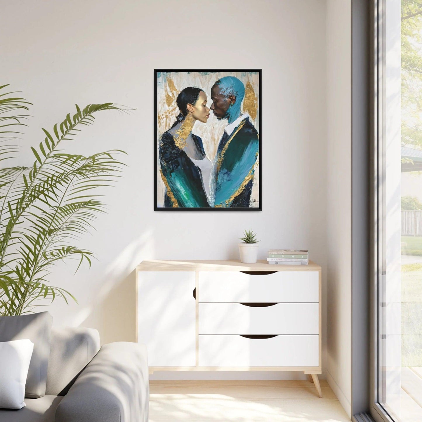 COUPLE about to KISS Canvas Wall Art - by Queennoble - Big Ass Store