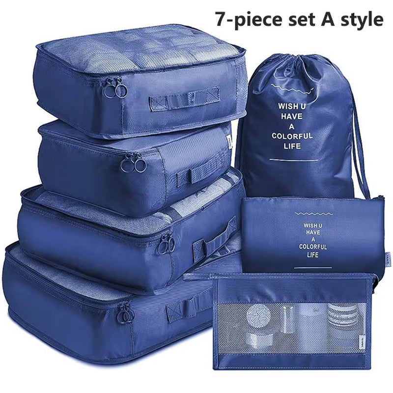 7Pcs Travel Organizer Suitcase and Storage Packing Cubes