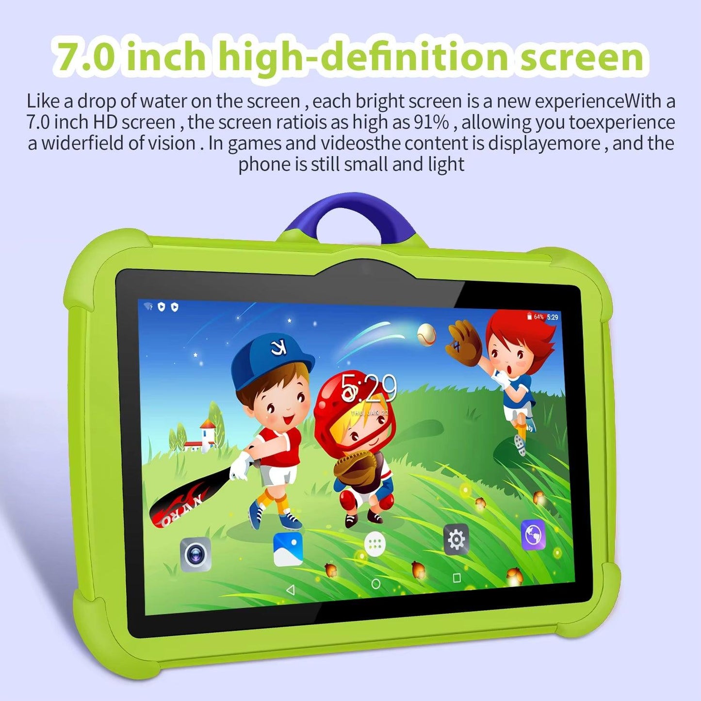 5G Wifi 7 Inch Google Tablet for Children Learning Education Kids Tablets Quad Core 4GB RAM 64GB ROM Dual BOW Cameras - Big Ass Store