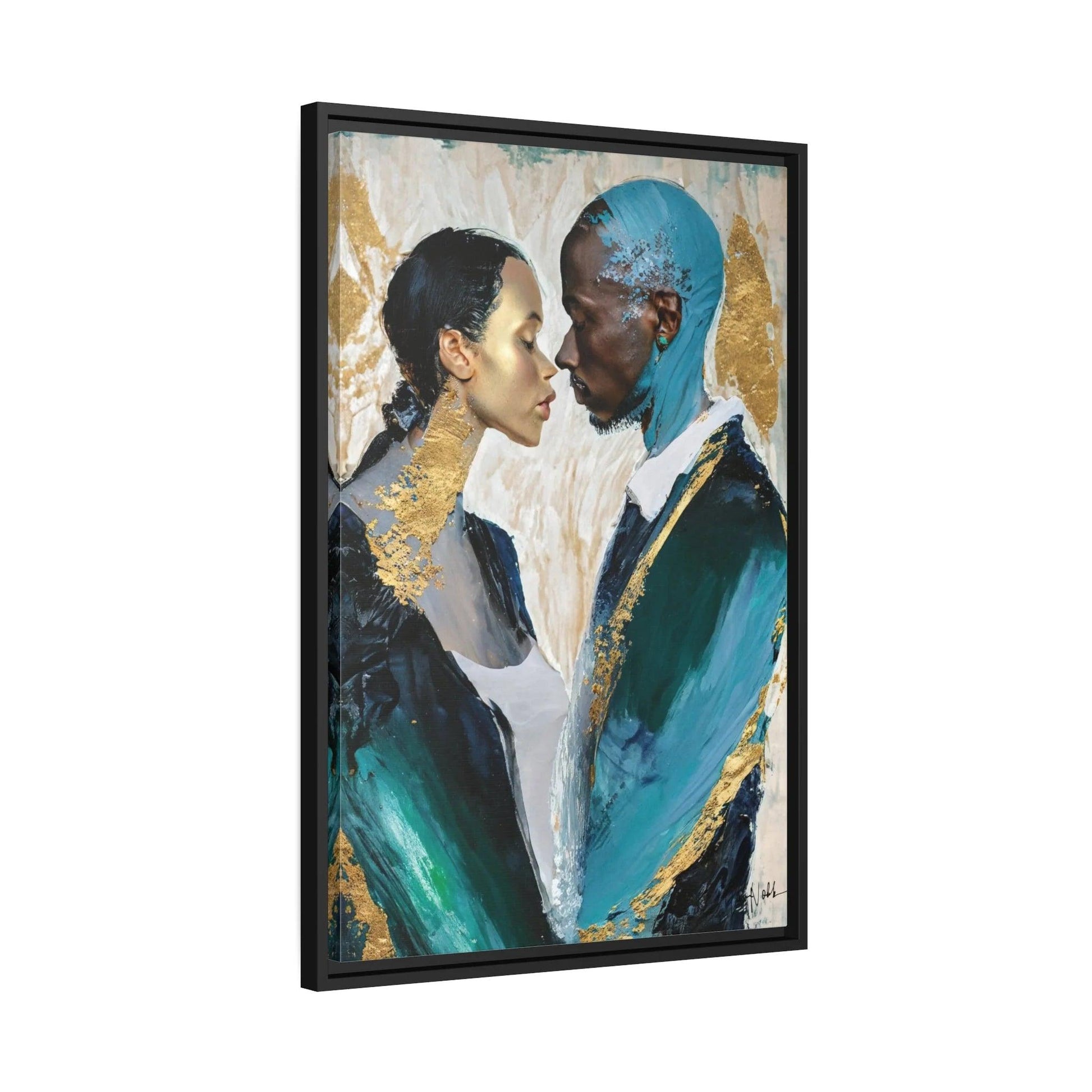 COUPLE about to KISS Canvas Wall Art - by Queennoble - Big Ass Store