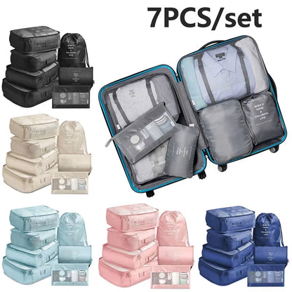 7Pcs Travel Organizer Suitcase and Storage Packing Cubes