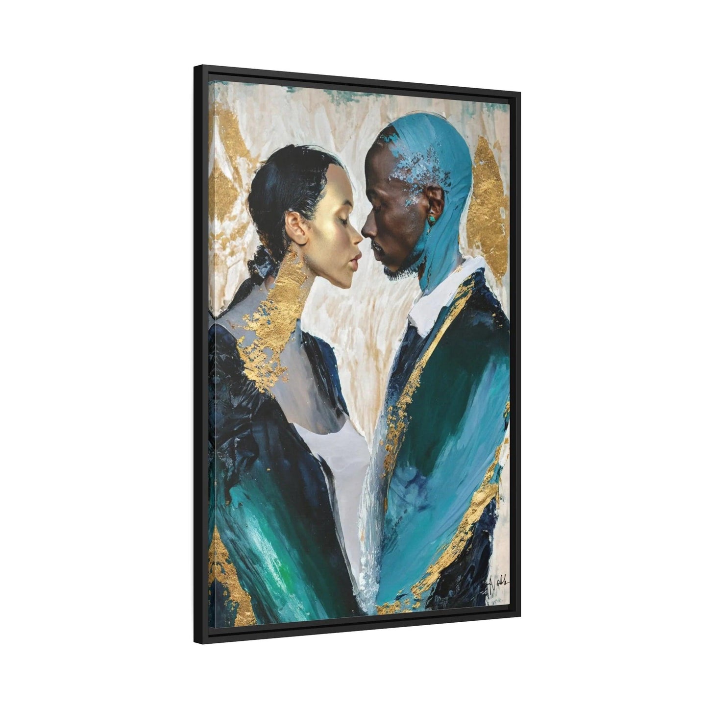 COUPLE about to KISS Canvas Wall Art - by Queennoble - Big Ass Store