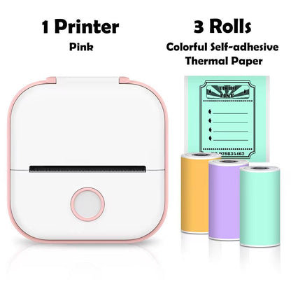 T02 Mini Printer Portable Printer Thermal Printing Sticker Wireless Inkless Pocket Printer Self-Adhesive Label Printer - Big Ass Store