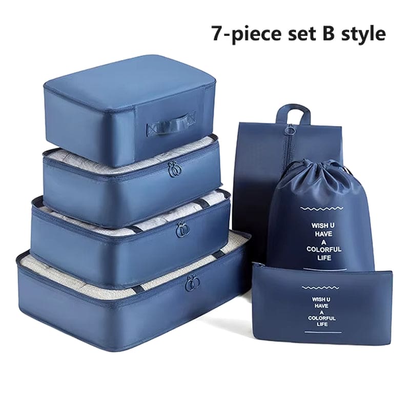 7Pcs Travel Organizer Suitcase and Storage Packing Cubes