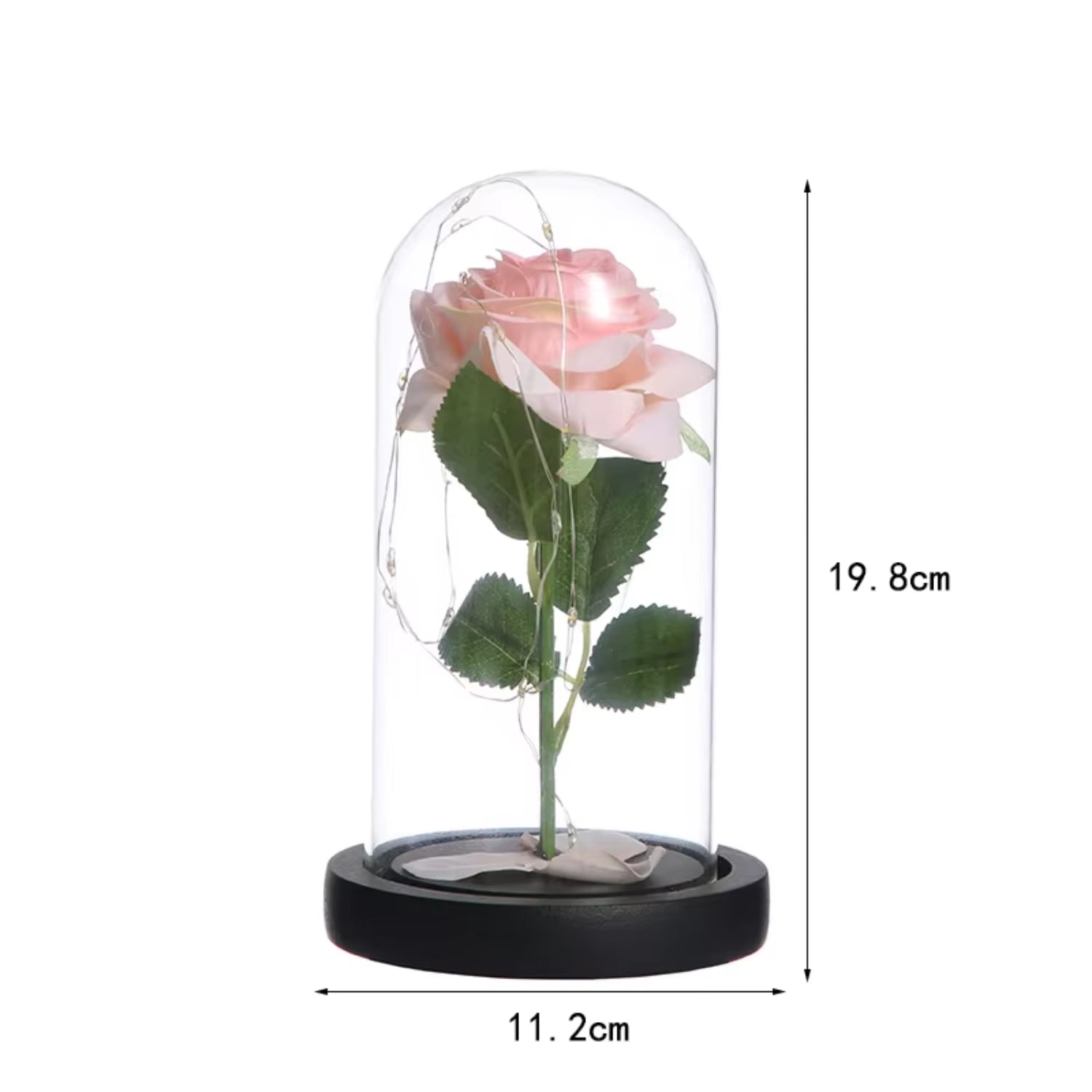 Valentines Day Rose Glass Dome Handicraft Decoration