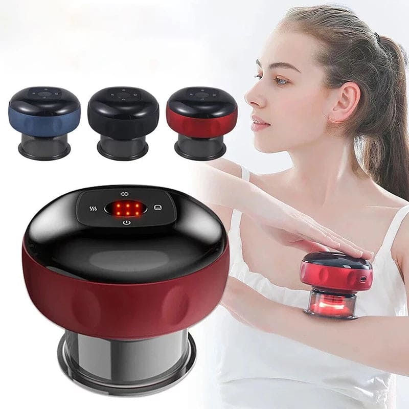 Smart Electric Vacuum Body Scraping Massage Cupping Heating Suction Cup Device 