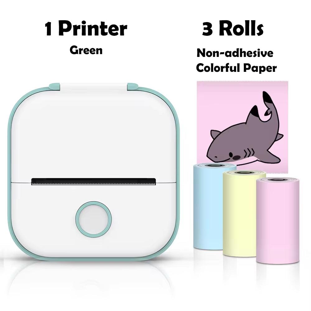 T02 Mini Printer Portable Printer Thermal Printing Sticker Wireless Inkless Pocket Printer Self-Adhesive Label Printer - Big Ass Store