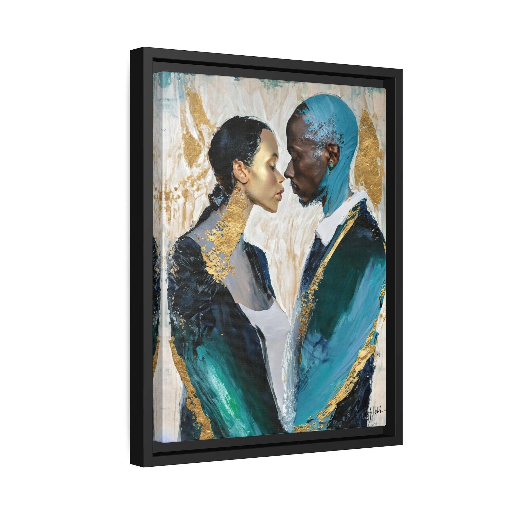 COUPLE about to KISS Canvas Wall Art - by Queennoble - Big Ass Store