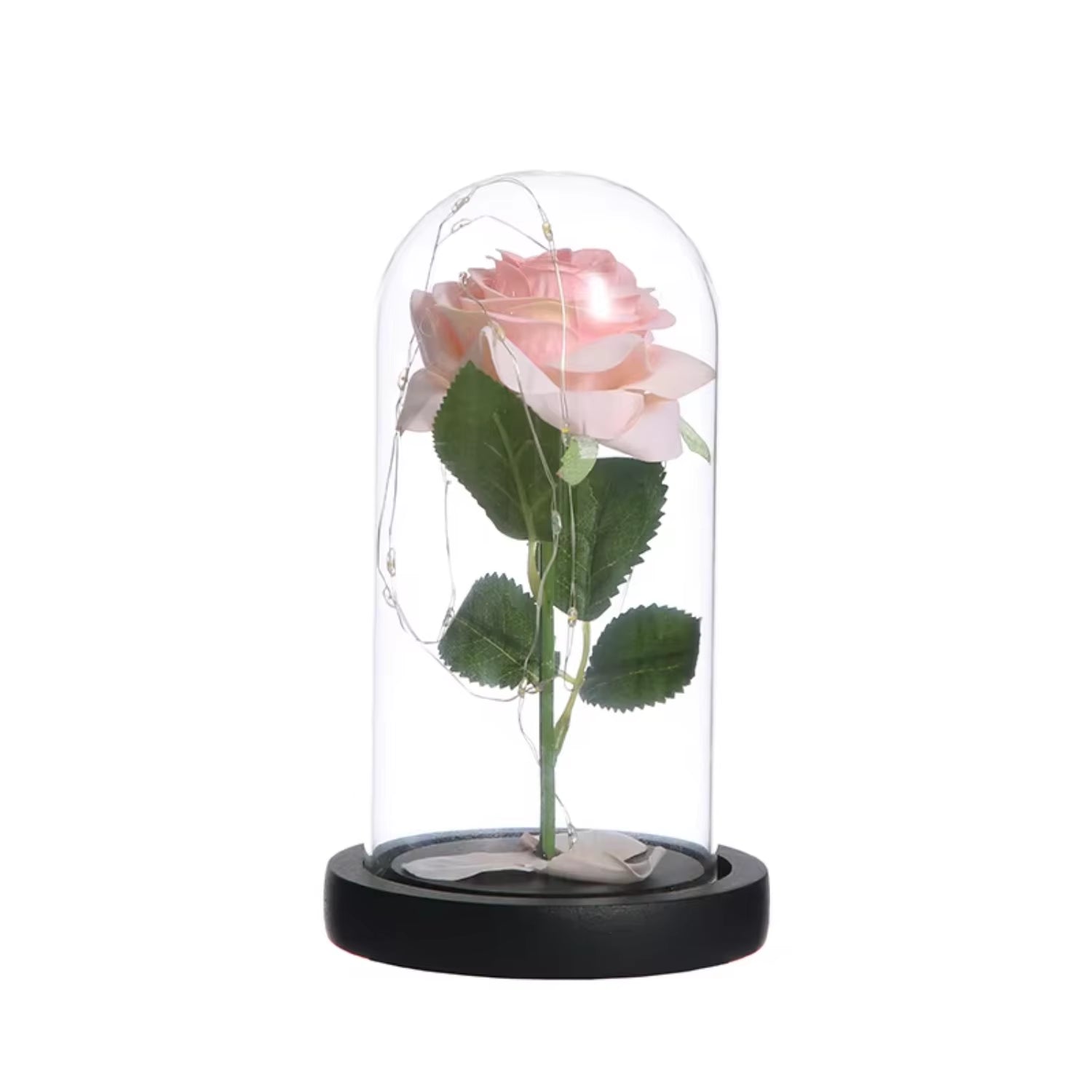 Valentines Day Rose Glass Dome Handicraft Decoration