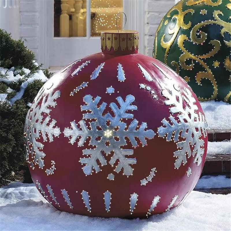 23.5" / 60Cm Outdoor Christmas Inflatable Decorated Ball PVC Giant Big Large Balls Xmas Tree Decorations Toy Ball - Big Ass Store