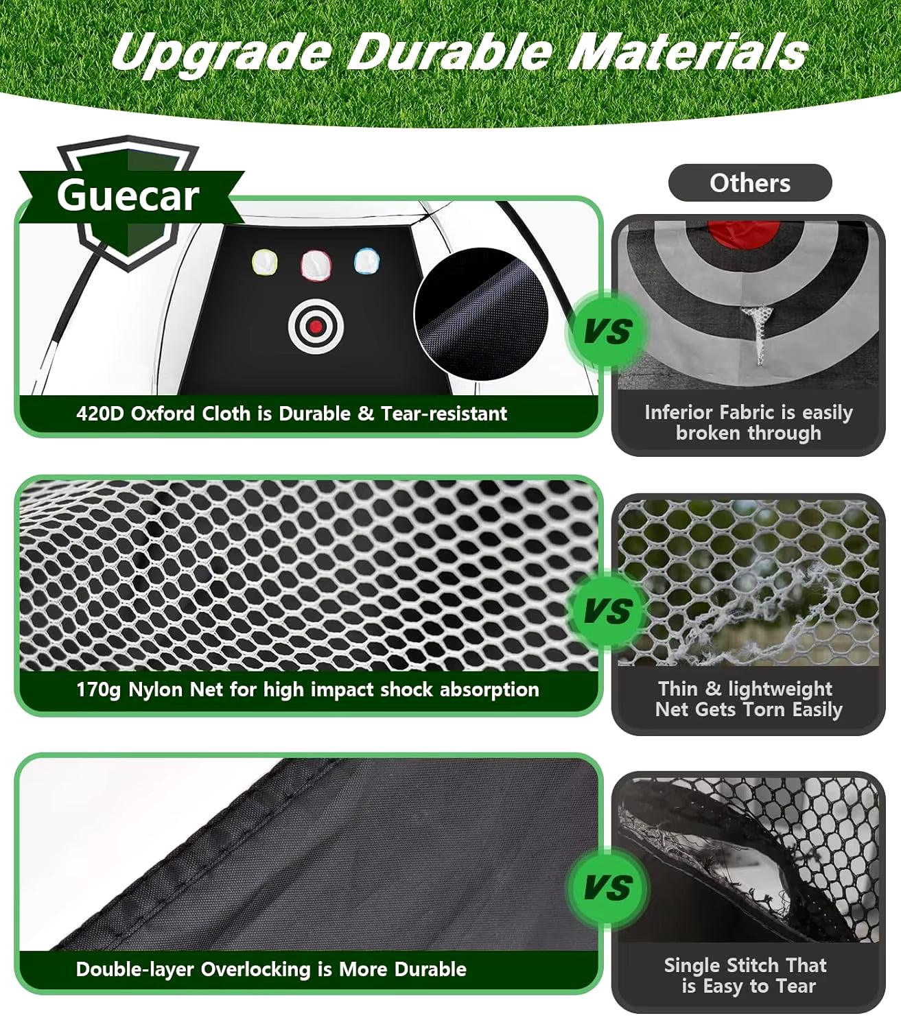 Golf Practice Net with Tri-Turf Golf Mat guru Golf Net, All-in-1 Golf Practice Net with 1 Golf Mat, 5 Golf Balls, 1 Golf Tee, Golf Net for Backyard Driving Chipping Ind, 10 x 7 Ft - Big Ass Store