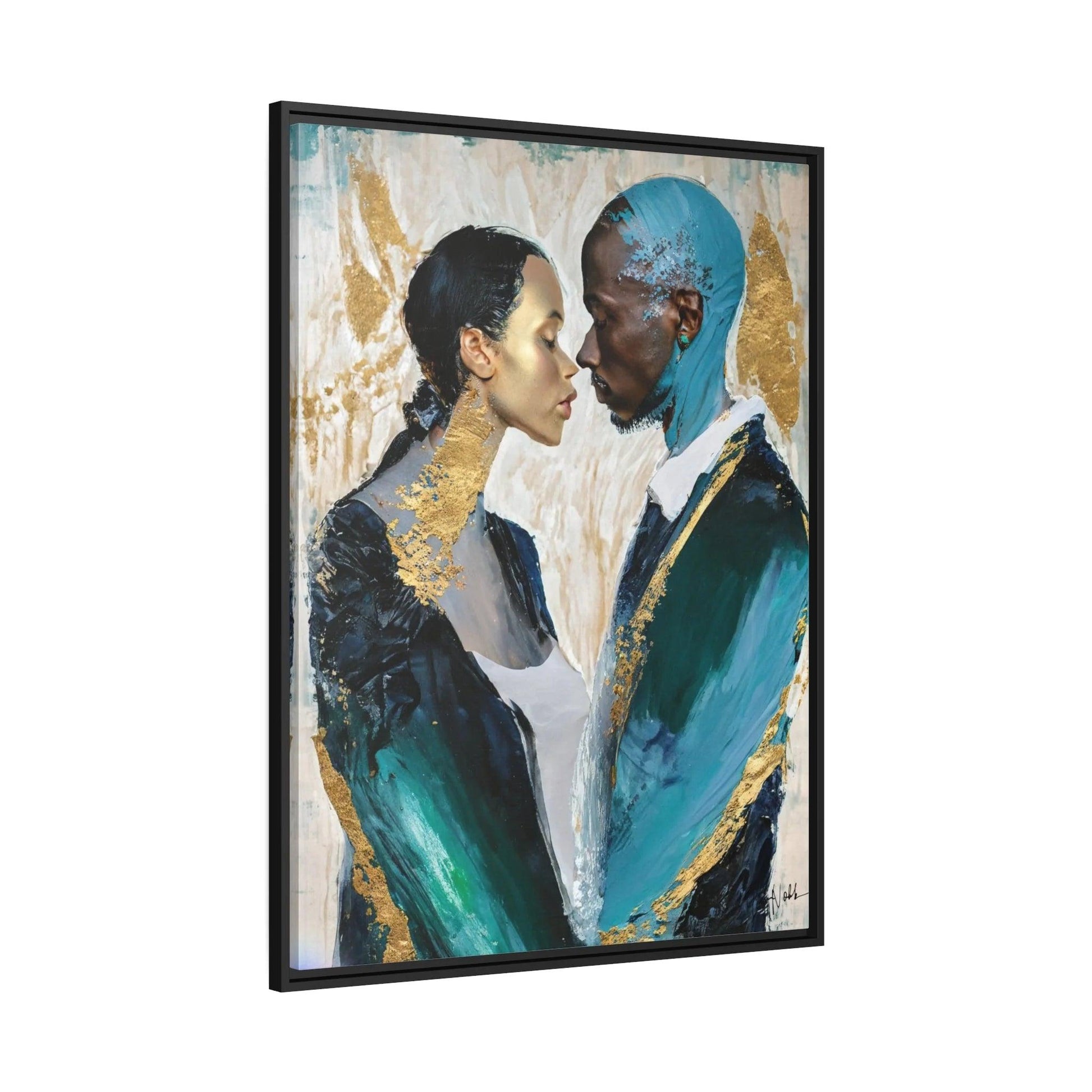 COUPLE about to KISS Canvas Wall Art - by Queennoble - Big Ass Store