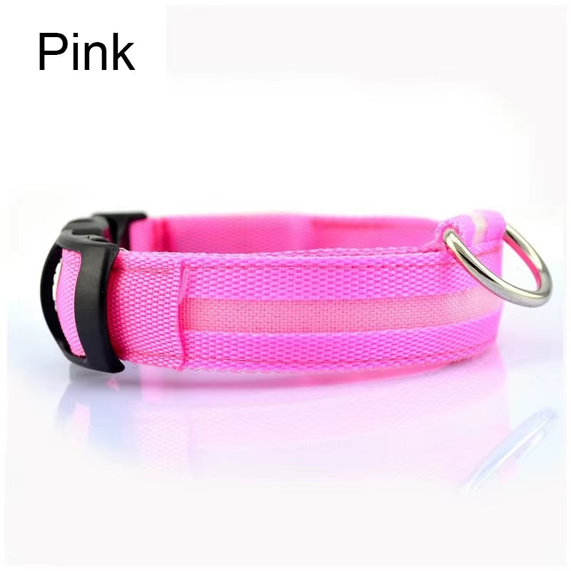 Pet Protective Dogs Luminous Fluorescent LED Flashing and Reflective Dog Collar