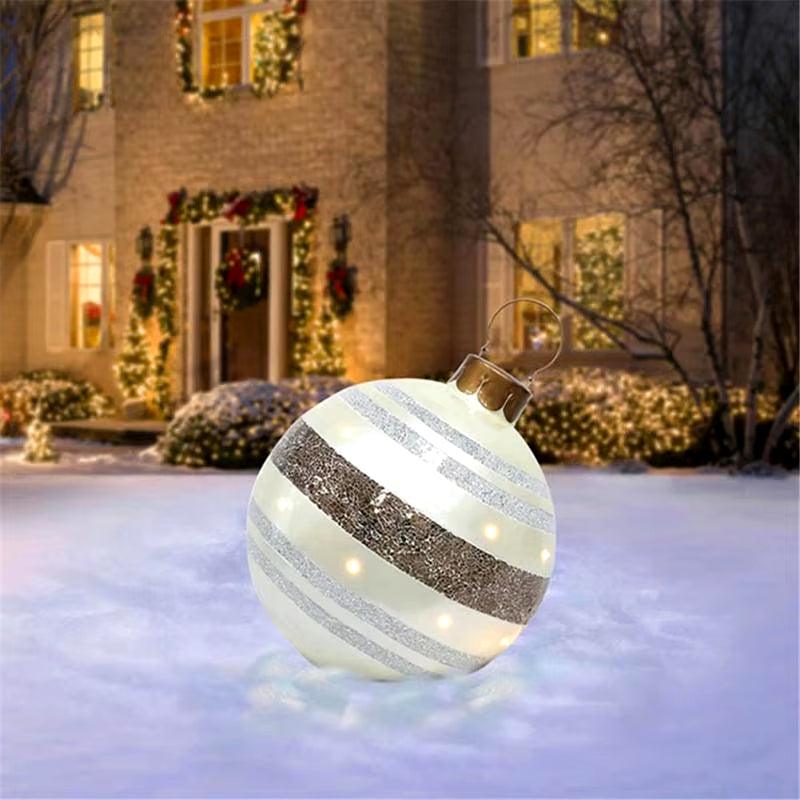 23.5" / 60Cm Outdoor Christmas Inflatable Decorated Ball PVC Giant Big Large Balls Xmas Tree Decorations Toy Ball - Big Ass Store