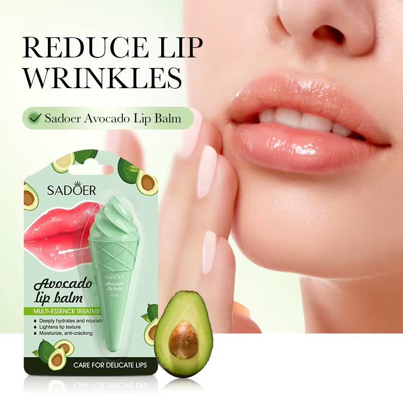 Say Goodbye to Dryness: SADOER Avocado Lip Balm for Hydration, Repair, and Nourishment - Big Ass Store