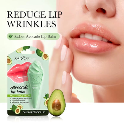 Say Goodbye to Dryness: SADOER Avocado Lip Balm for Hydration, Repair, and Nourishment - Big Ass Store