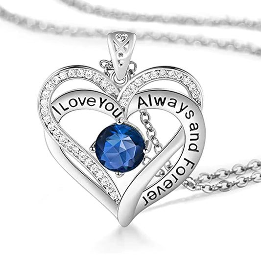 Crystal Heart Birthstone Necklace - Big Ass Store