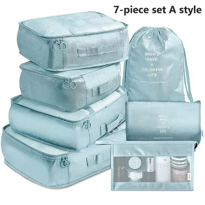 7Pcs Travel Organizer Suitcase and Storage Packing Cubes