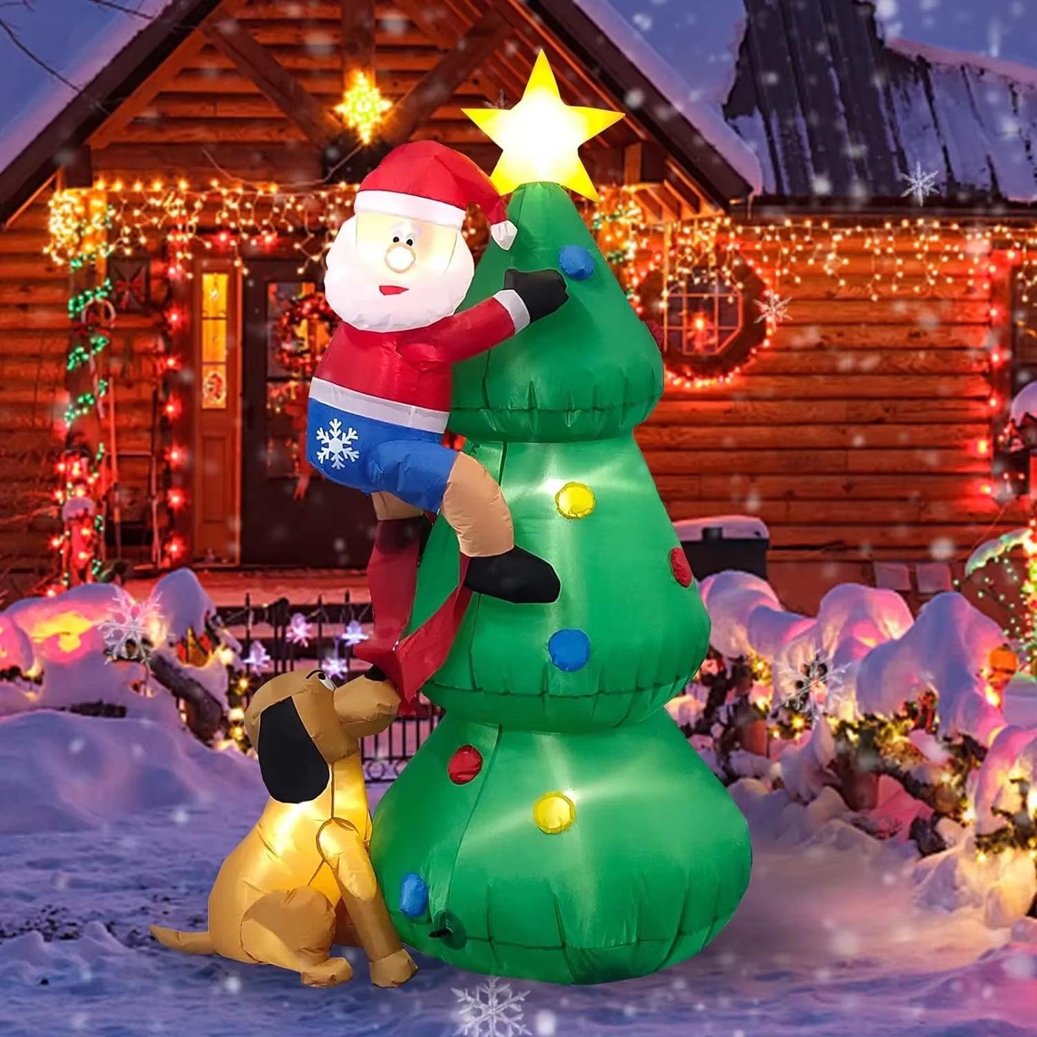 Inflatable Christmas Tree Outdoor Ornament With Built-In LED Lights Makes a Delightful Addition to Your Yard - Big Ass Store