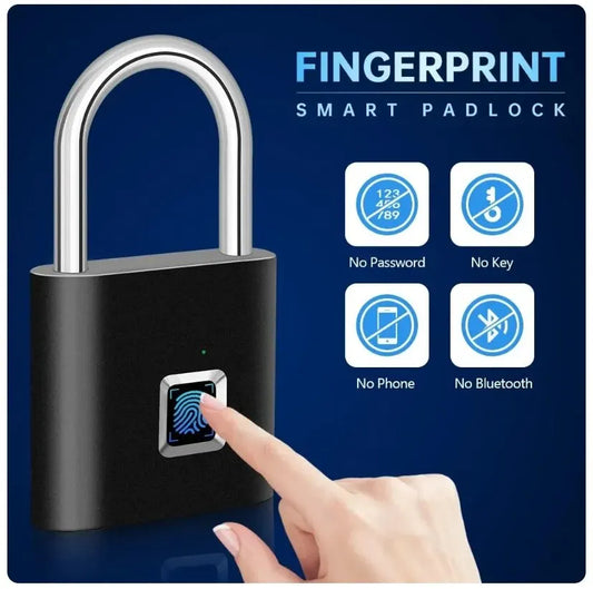 Smart & Secure: Fingerprint Padlock for Keyless, Anti-Theft Protection - Big Ass Store