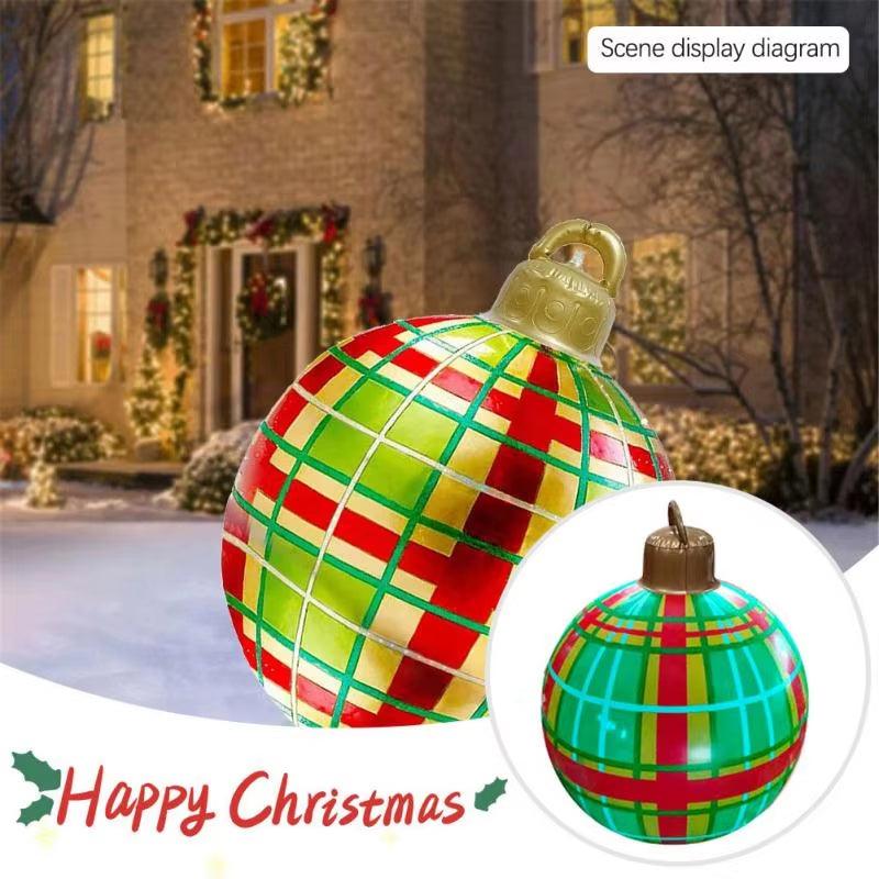 23.5" / 60Cm Outdoor Christmas Inflatable Decorated Ball PVC Giant Big Large Balls Xmas Tree Decorations Toy Ball - Big Ass Store