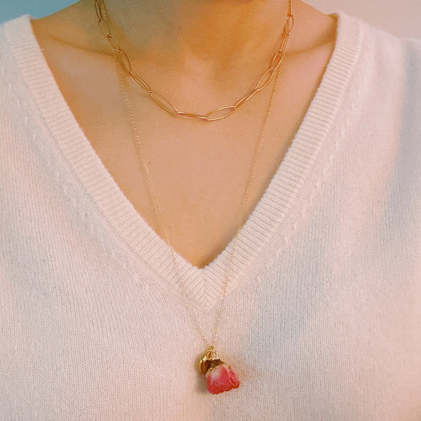 Rose Bud Love Heart Necklace - Big Ass Store