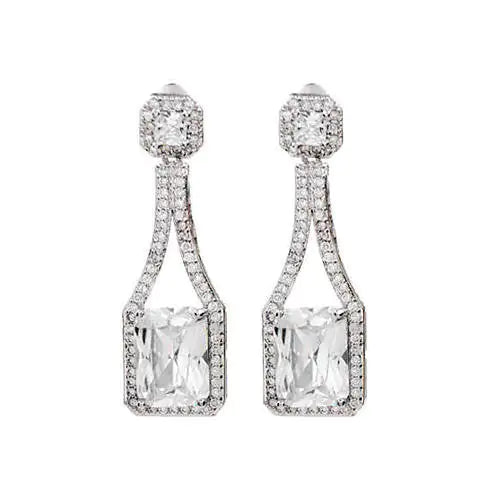 Love At First Glance Diamond Crystal Bridal Earrings - Big Ass Store