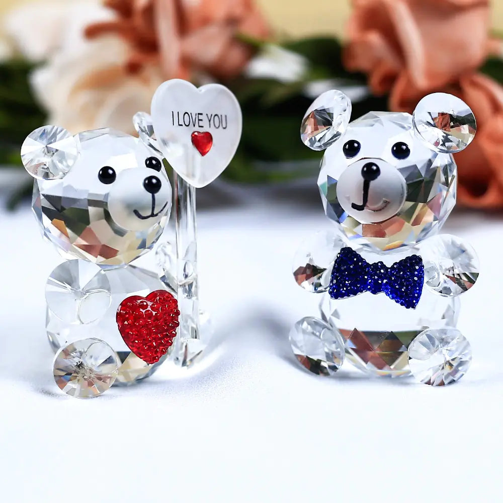 Romantic Bear Crystal Figurine - Big Ass Store